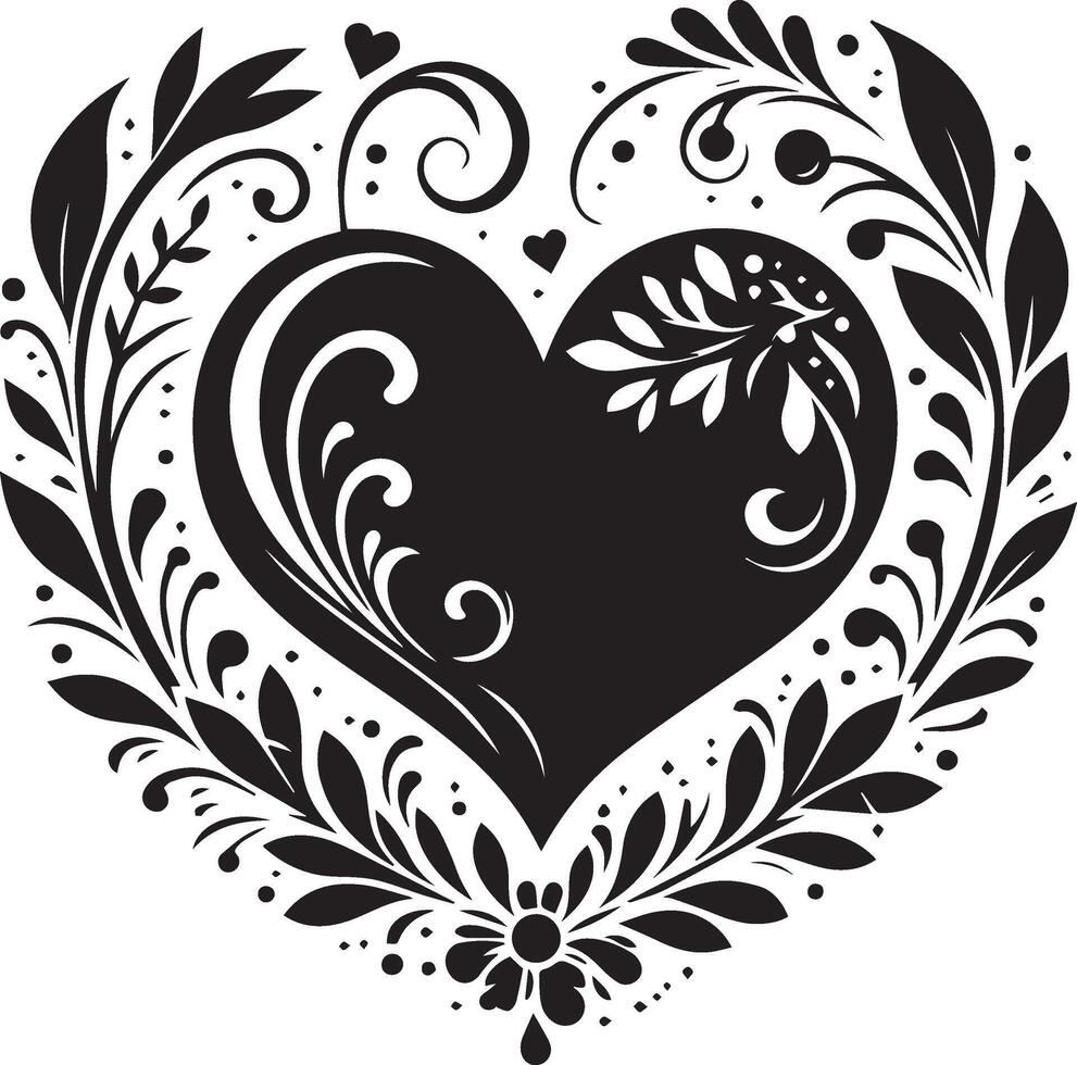 A silhouette of a heart on a white background vector