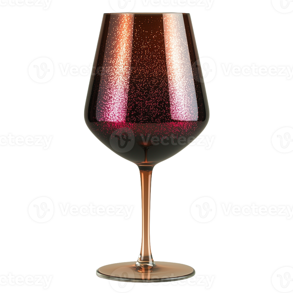 Glass of red wine with shimmering light reflections, isolated on a transparent background png