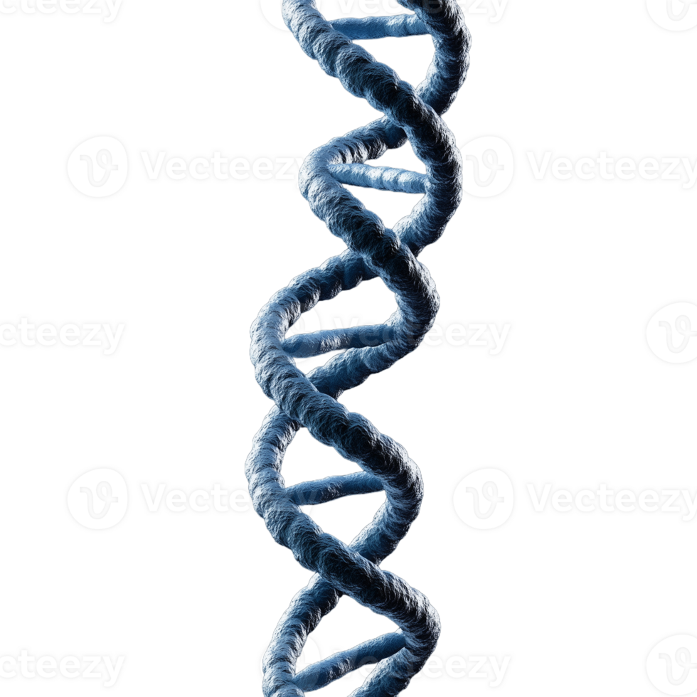 DNA double helix structure in blue tones on a transparent background png