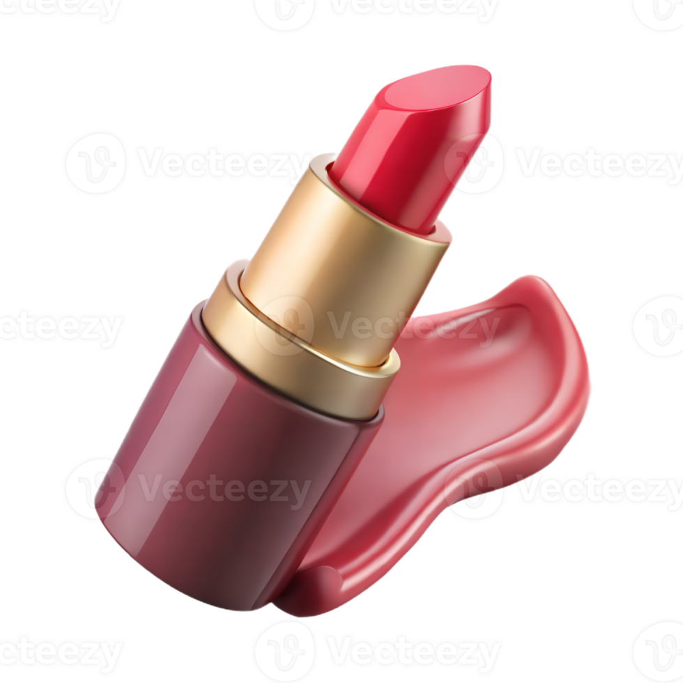 Red Lipstick Tube With Swatch On Transparent Background png