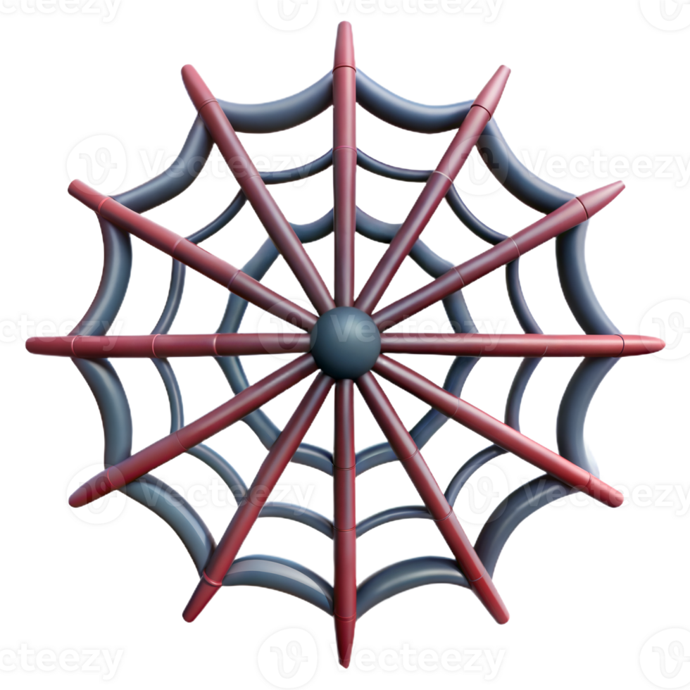 3D Rendered Red And Blue Spider Web png