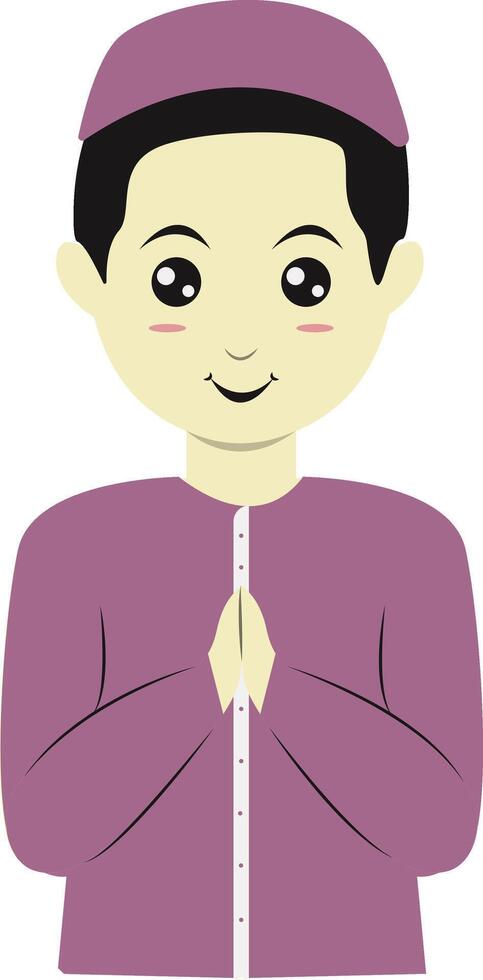 Muslim People Illustration with Cute Cartoon Style vector