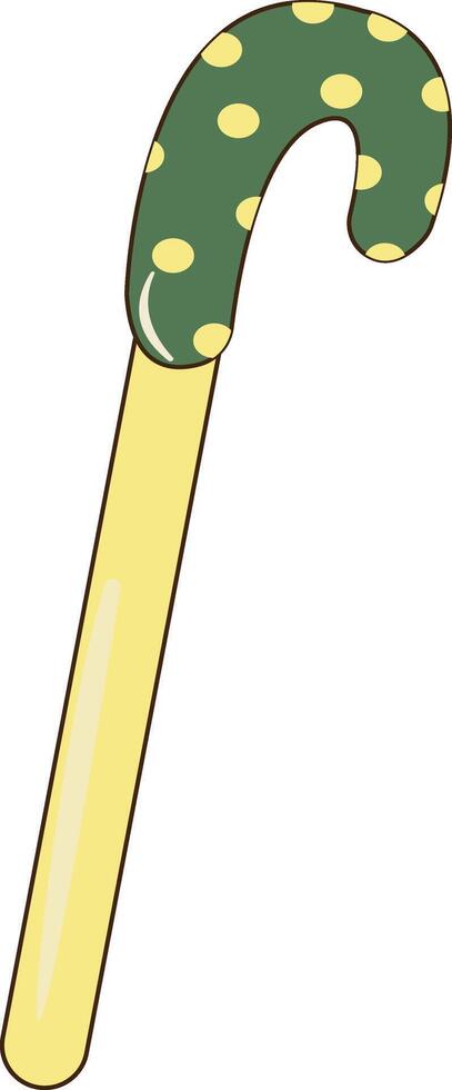 A green and yellow polka dot umbrella vector