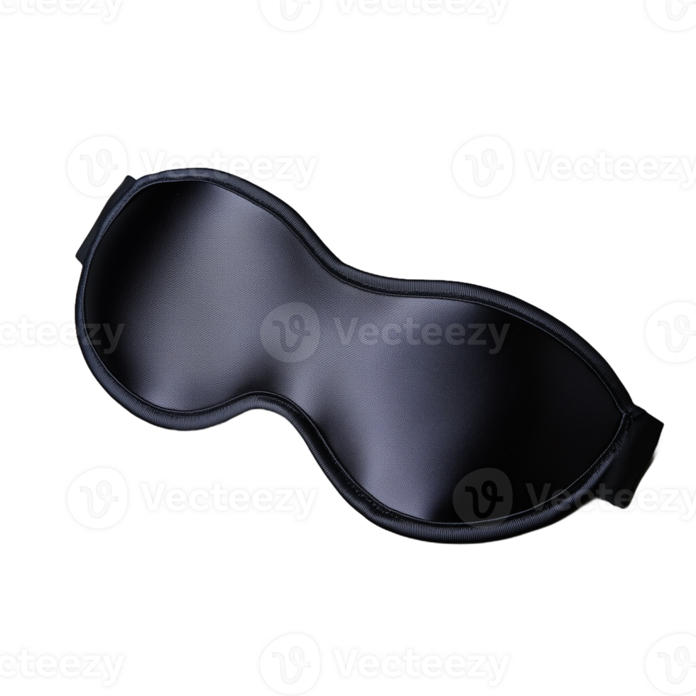 Black sleep mask lying flat on a transparent background png