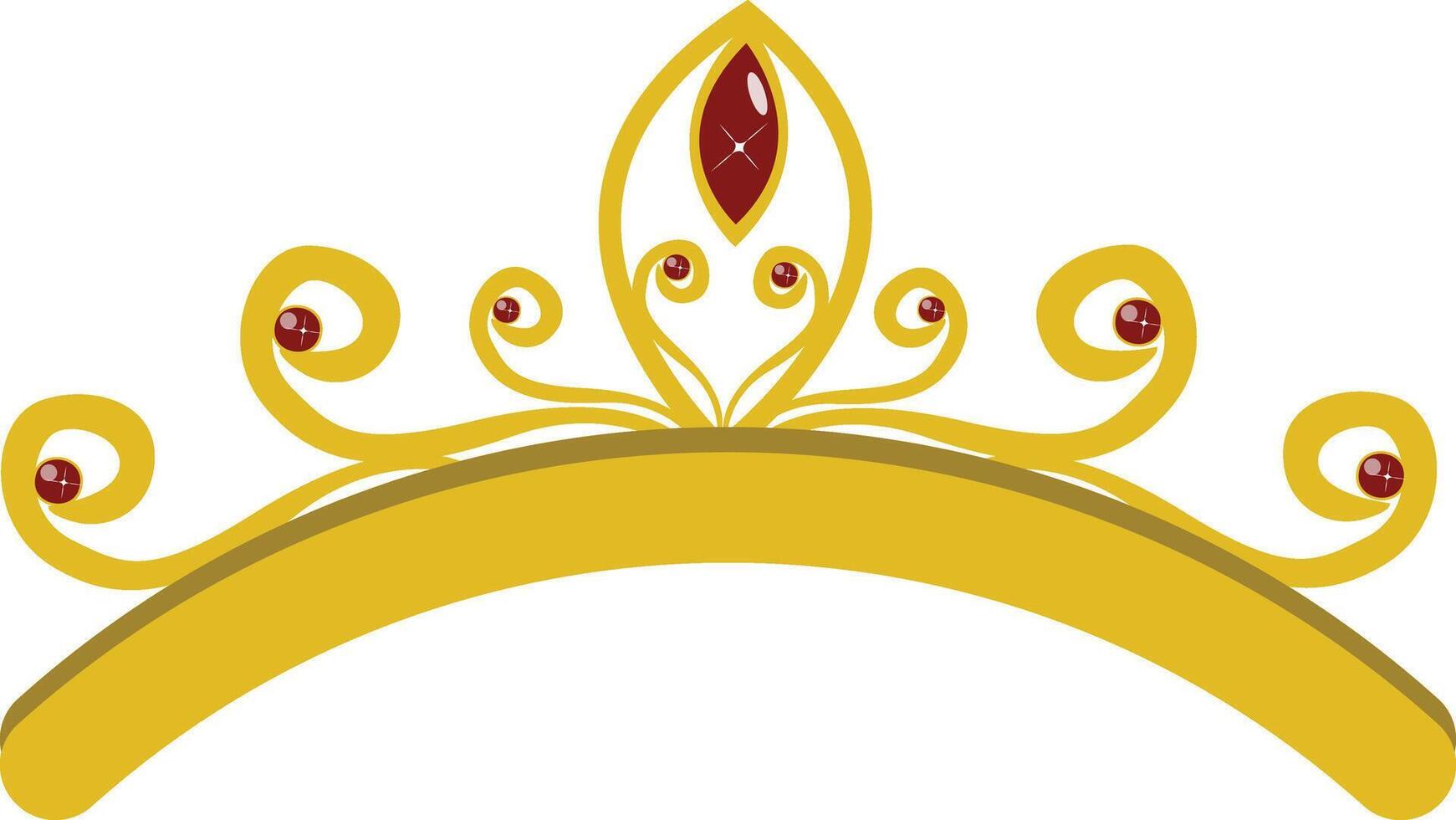 Tiara Crown Cartoon Icon on White Background. vector