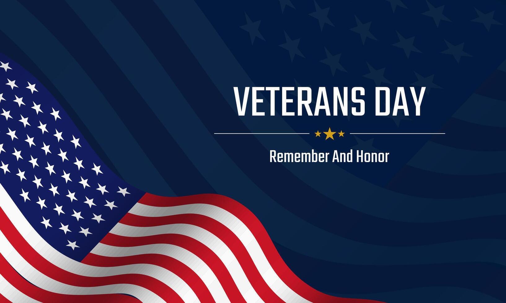 Veterans Day background design for banner, poster or greeting card. vector