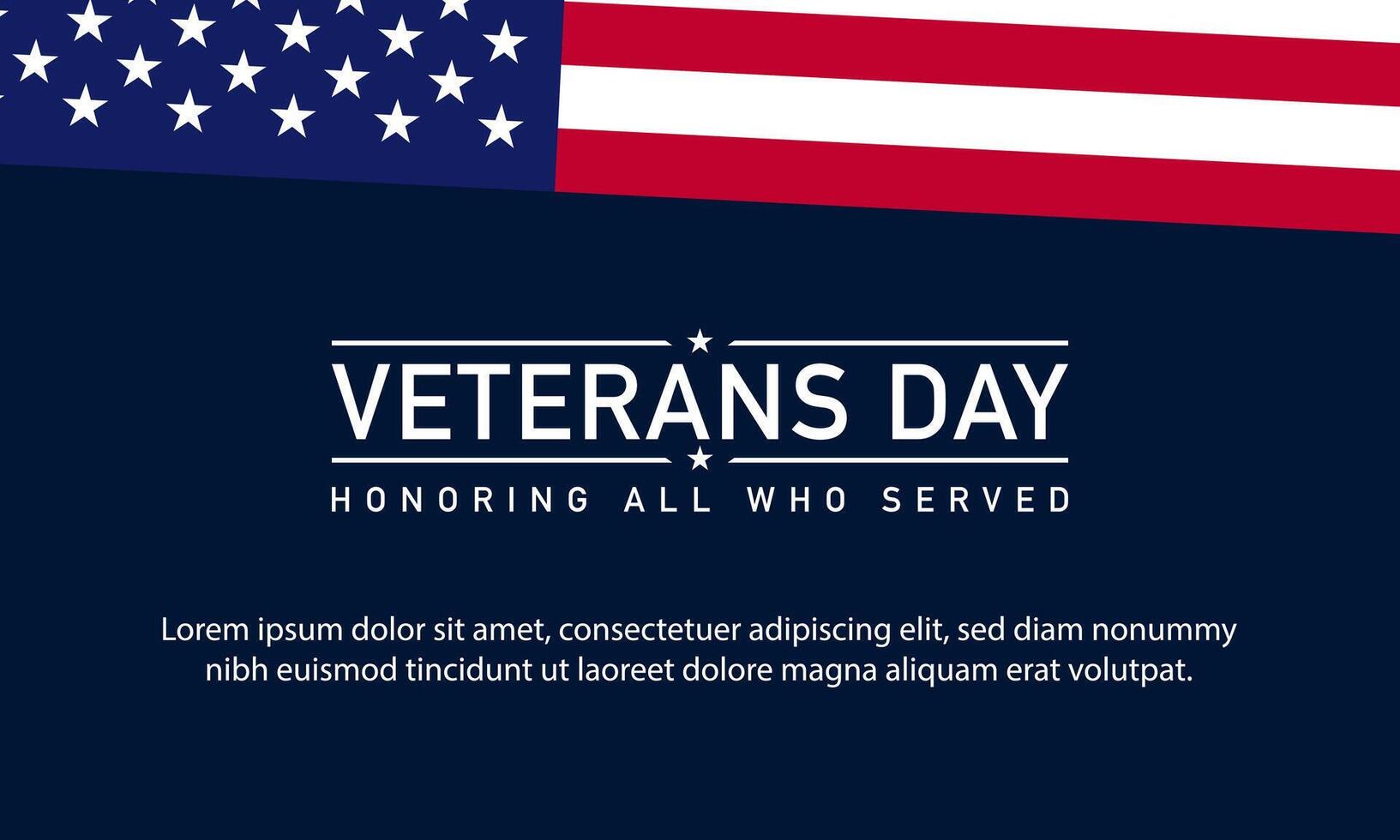 Veterans Day Background Design with American Flag Illustration. vector