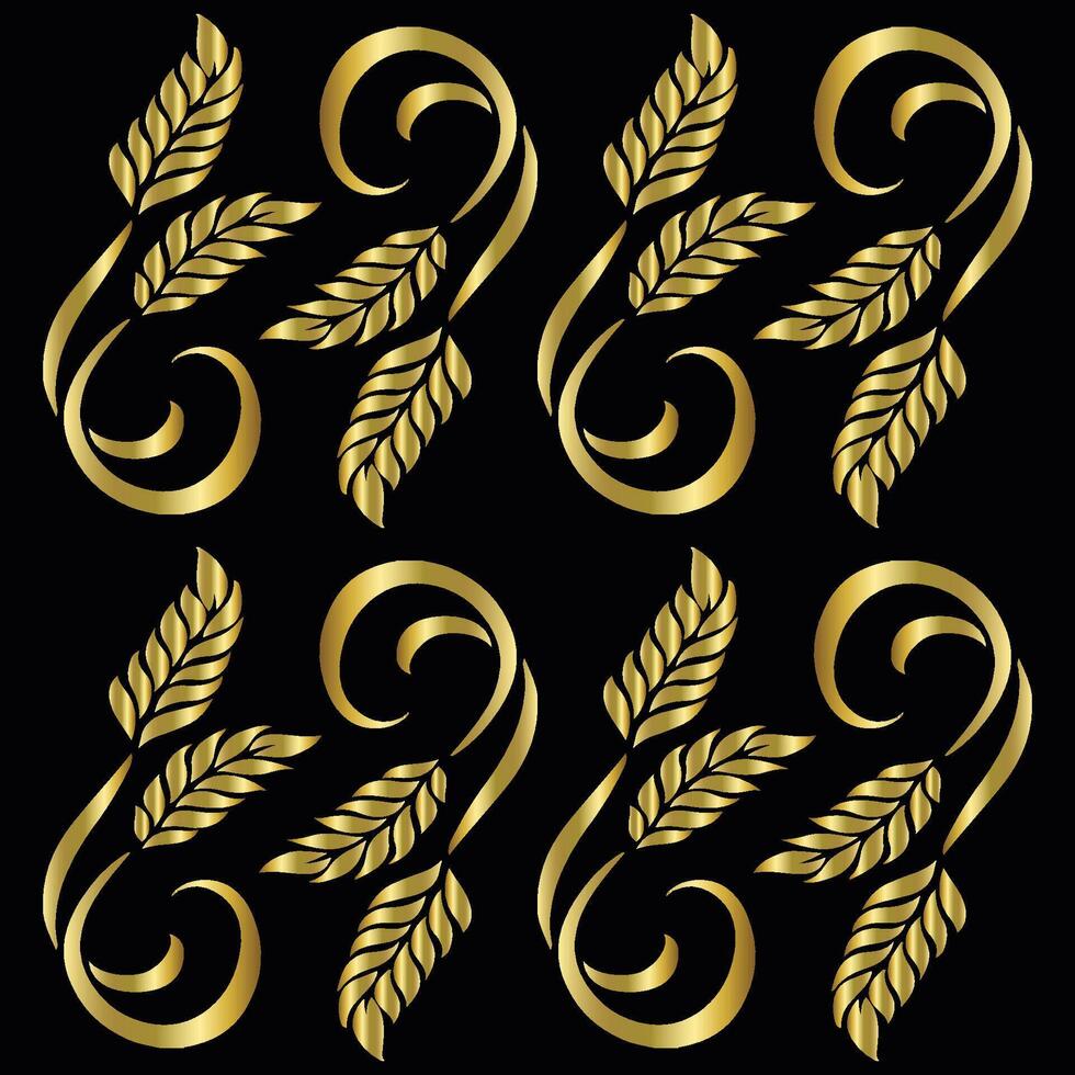 Golden floral background, Pattern, Golden pattern background material, geometric vector