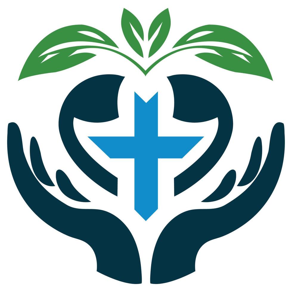 The logo for the church of the cross vector