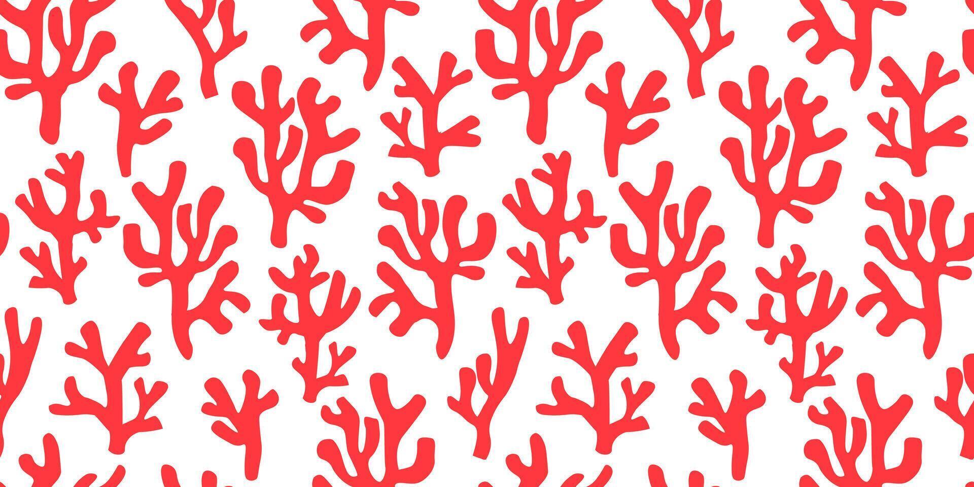 Seamless pattern with corals. Abstract sea print. vector