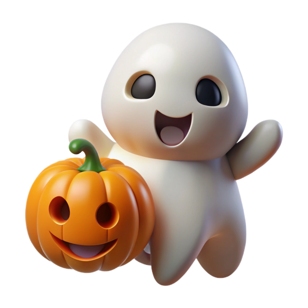 Happy Little Ghost Floating Happily png