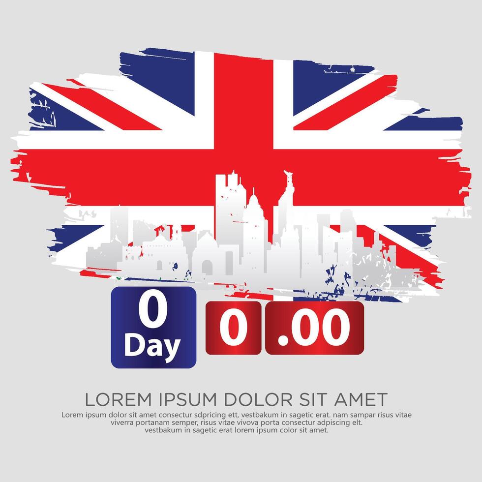 Uk National day greeting card template Design vector