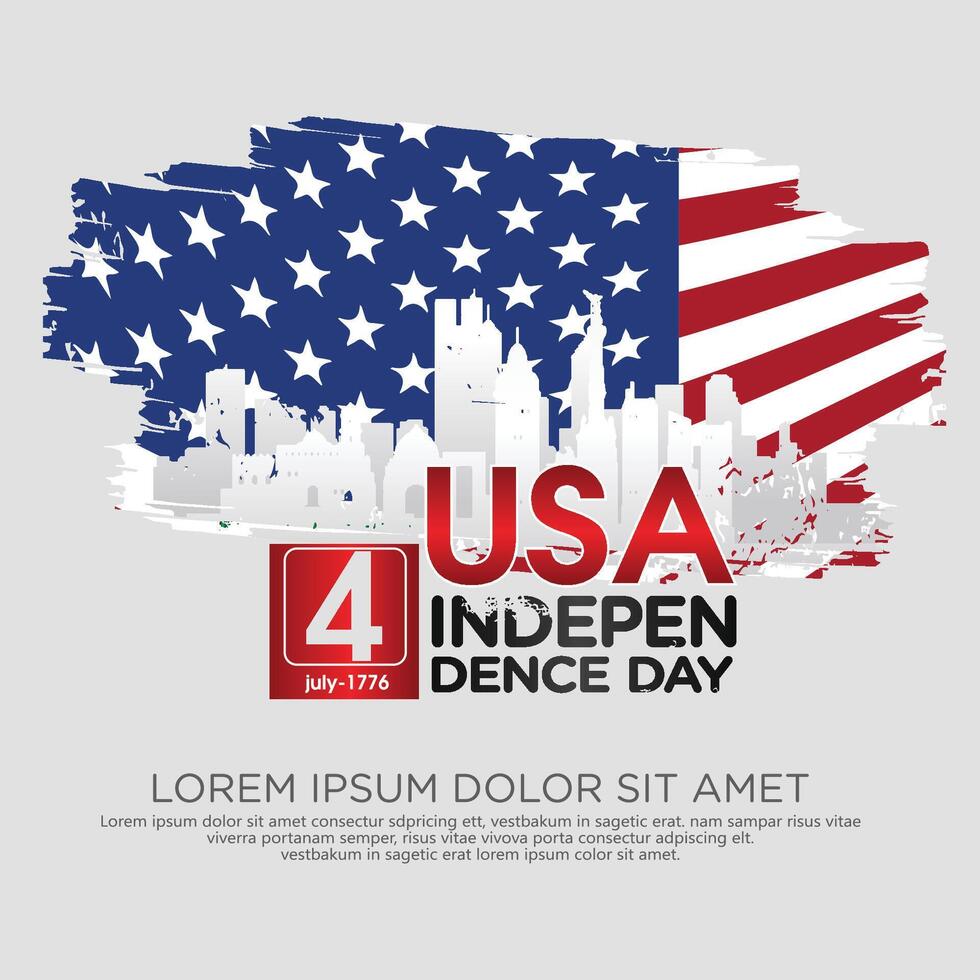 USA independene day greeting card template vector