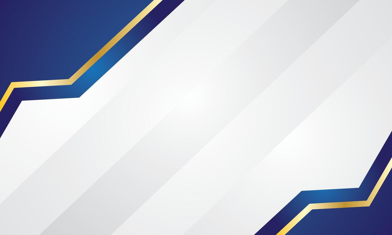Blue geometric abstract background with gold lines vector
