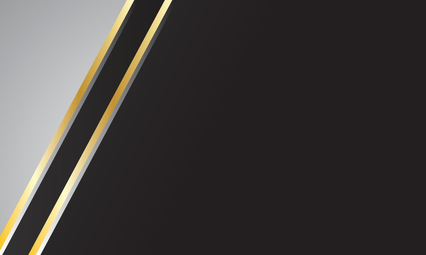 Black abstract background with gold lines vector