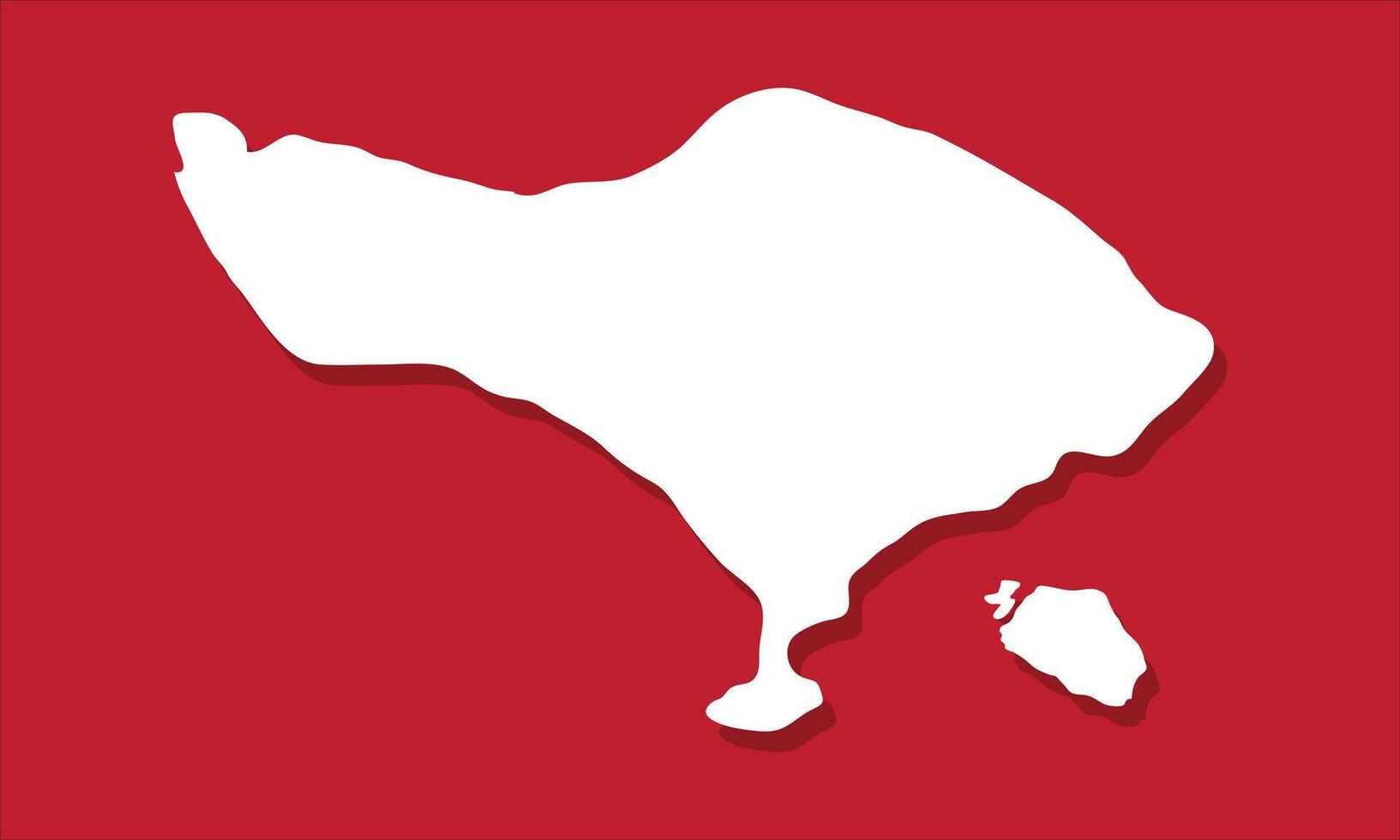 Bali island silhouette map with red background vector