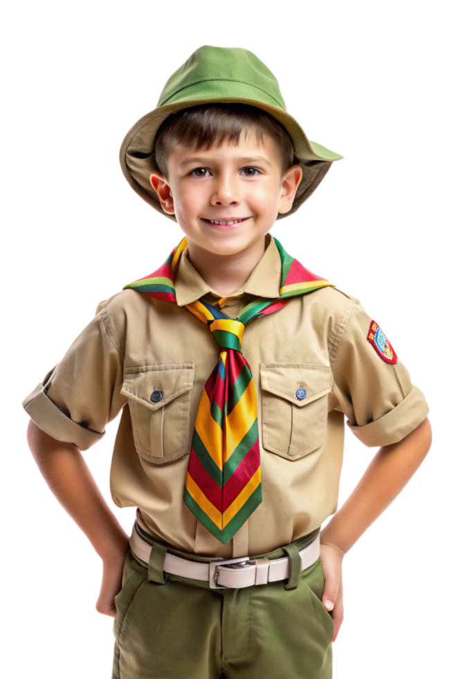 Young Boy Scout Exploring a Mountain Trail png