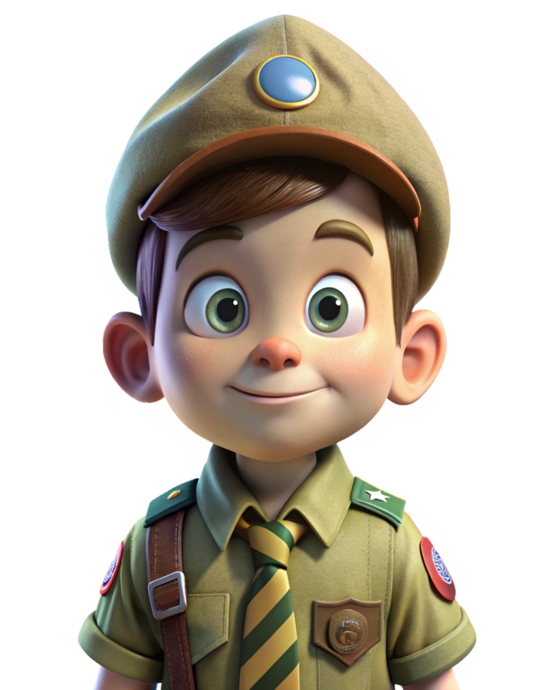 Boy Scout Standing Proud in His Uniform png