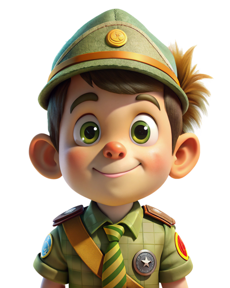 Smiling Boy Scout Exploring a Trail png