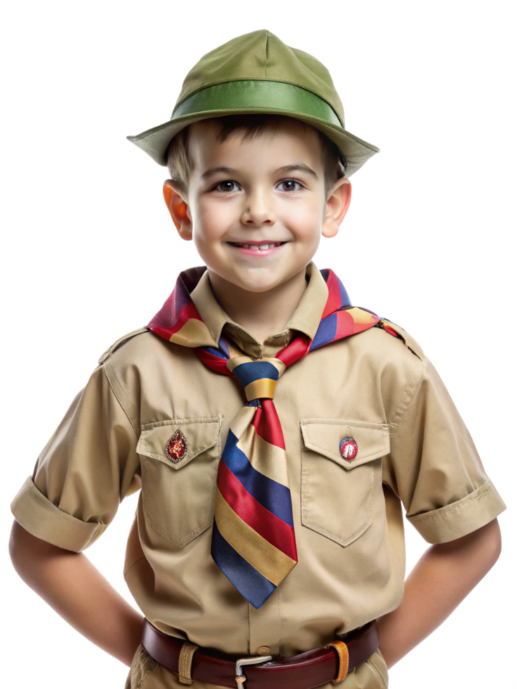 Boy Scout Smiling and Holding a Water Bottle png