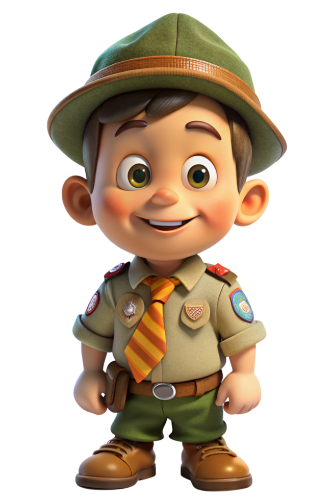 Charming Boy Scout Ready for a Wilderness Adventure png
