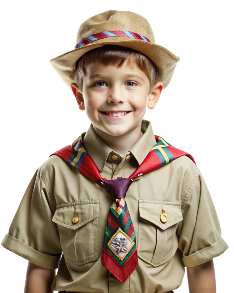 Charming Boy Scout Looking Excited for Adventure png