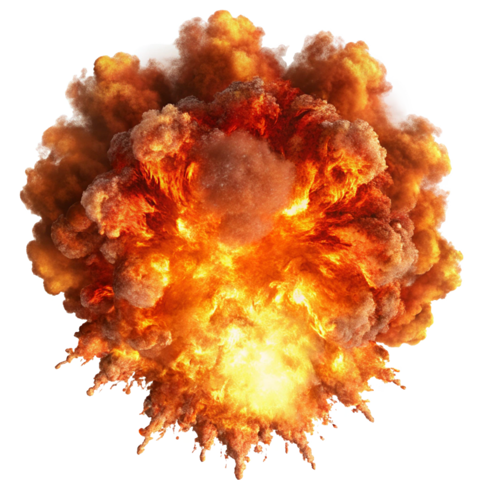 Huge Fireball Explosion with Bright Flames png