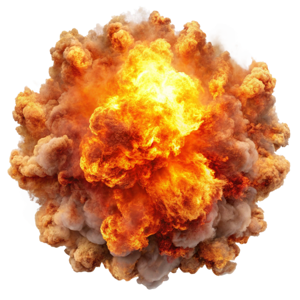 Fire and Smoke Explosion in a Fiery Blast png
