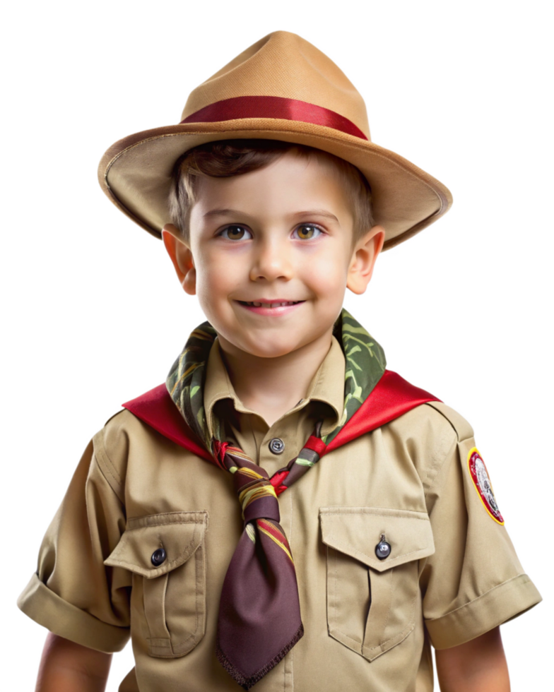 Boy Scout Learning Survival Skills in Nature png