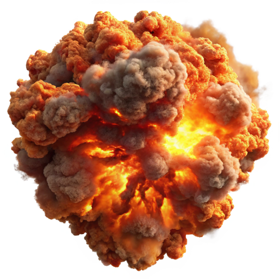 Blazing Fireball Explosion with Thick Smoke png