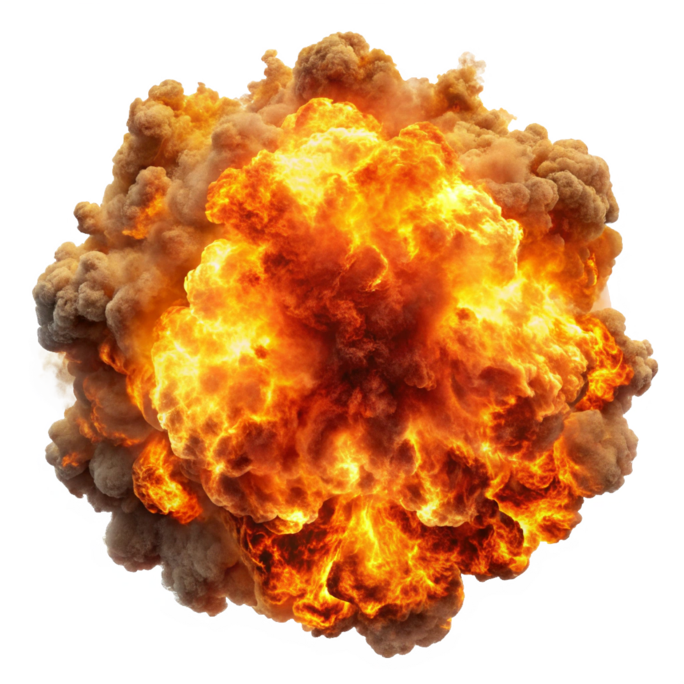 Dynamic Fire Explosion with Thick Smoke png