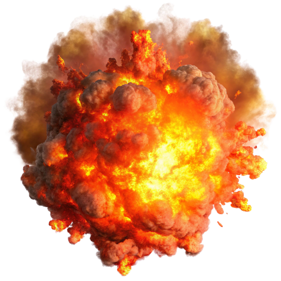 Dramatic Fireball Explosion with Bright Flames png