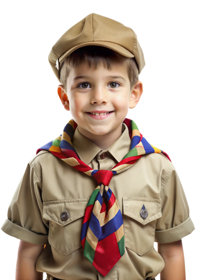 Adventurous Boy Scout Ready to Explore the Forest png