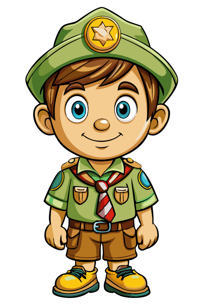 Young Boy Scout Ready for a Hike png