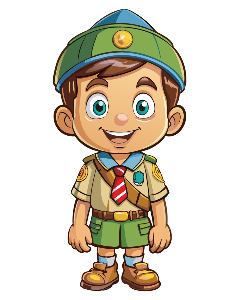 Happy Boy Scout Exploring the Outdoors png