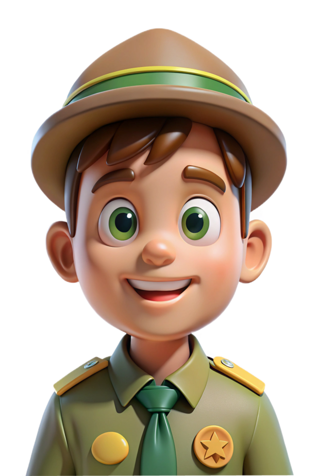 Cute Boy Scout Ready for a Day of Adventure png