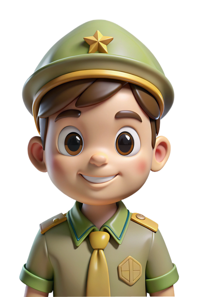 Happy Boy Scout in Nature with a Backpack png
