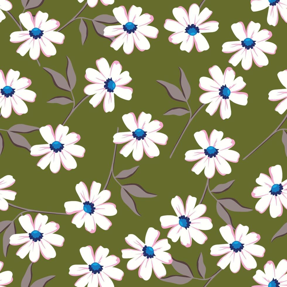 flower seamless pattern on background vector