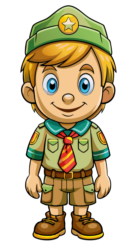 Cute Boy Scout in Uniform with a Smile png