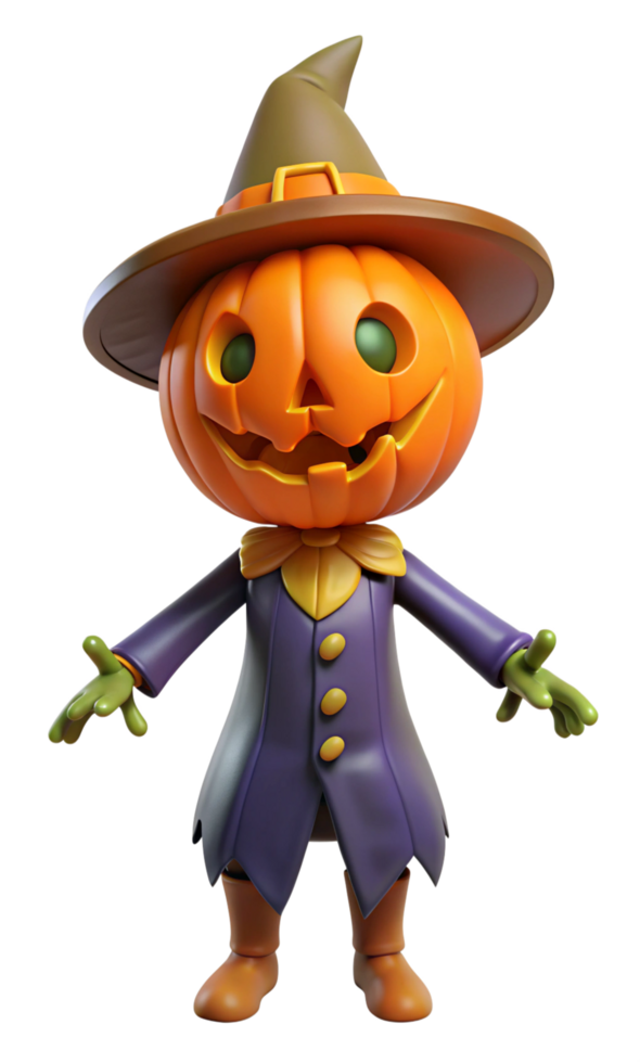 Frightening Pumpkin Scarecrow in a Haunted Cornfield png