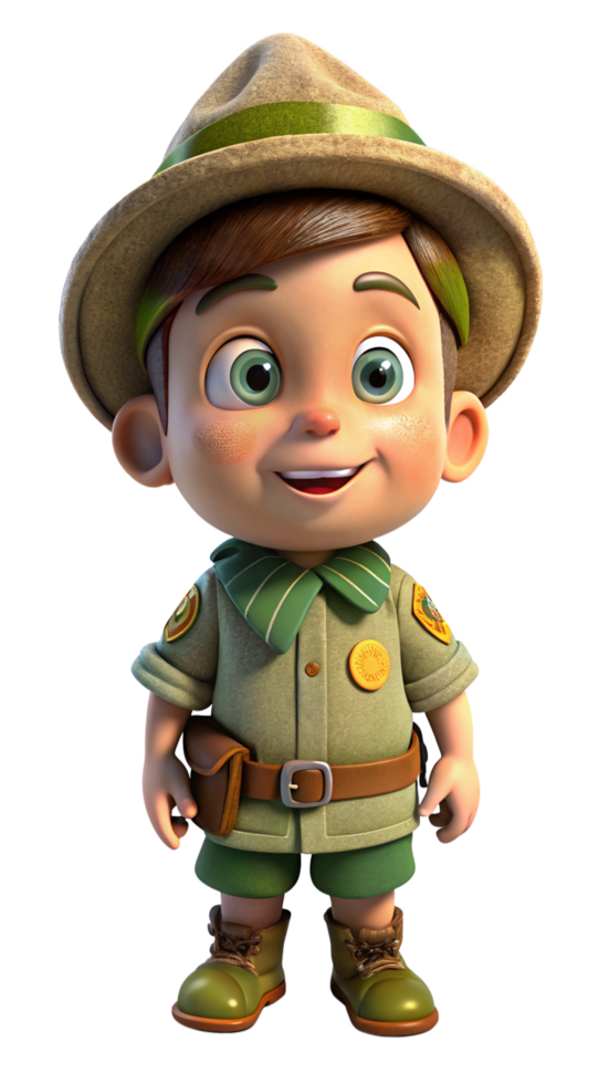 Young Boy Scout Excited for a Camping Trip png
