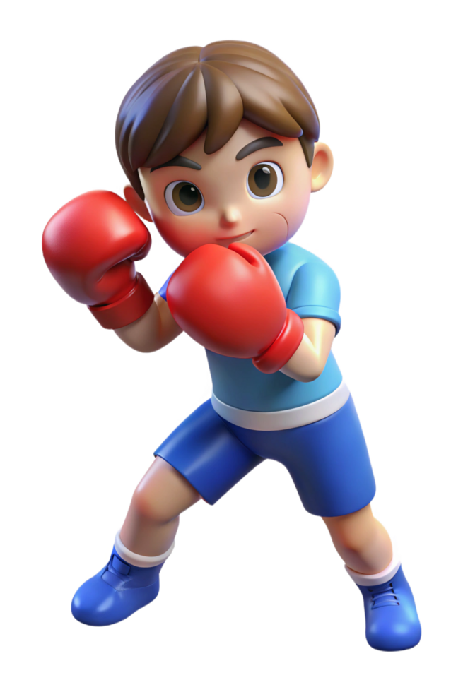 Boy Learning Boxing Moves in the Ring png