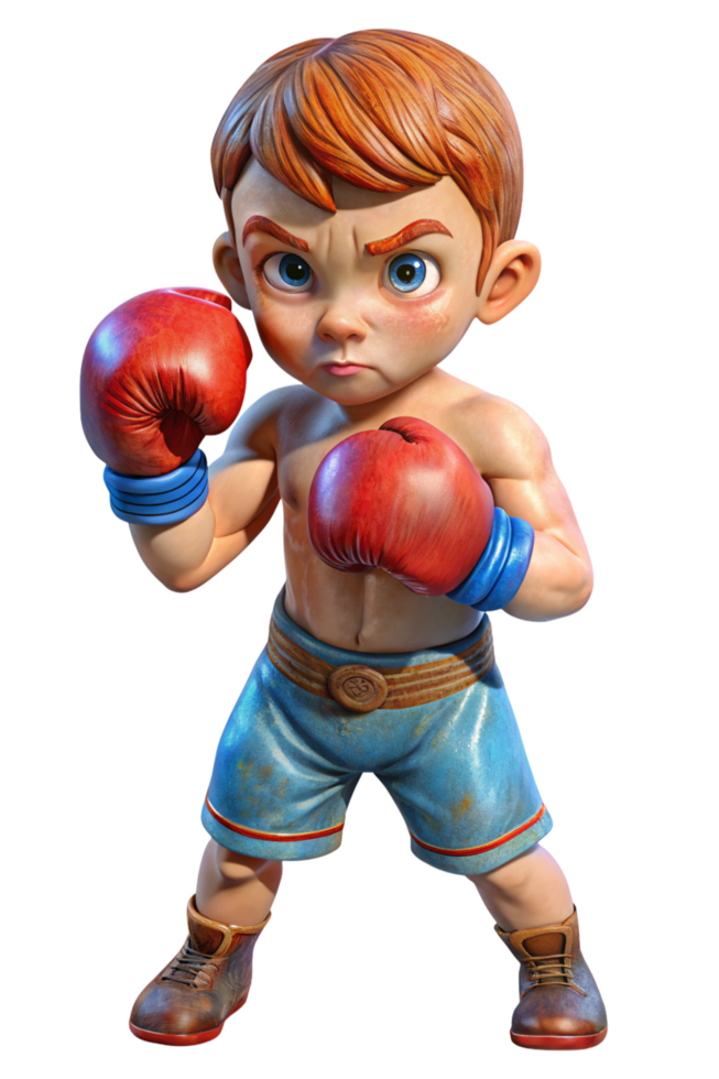 Boy Throwing Punches During Boxing Practice png