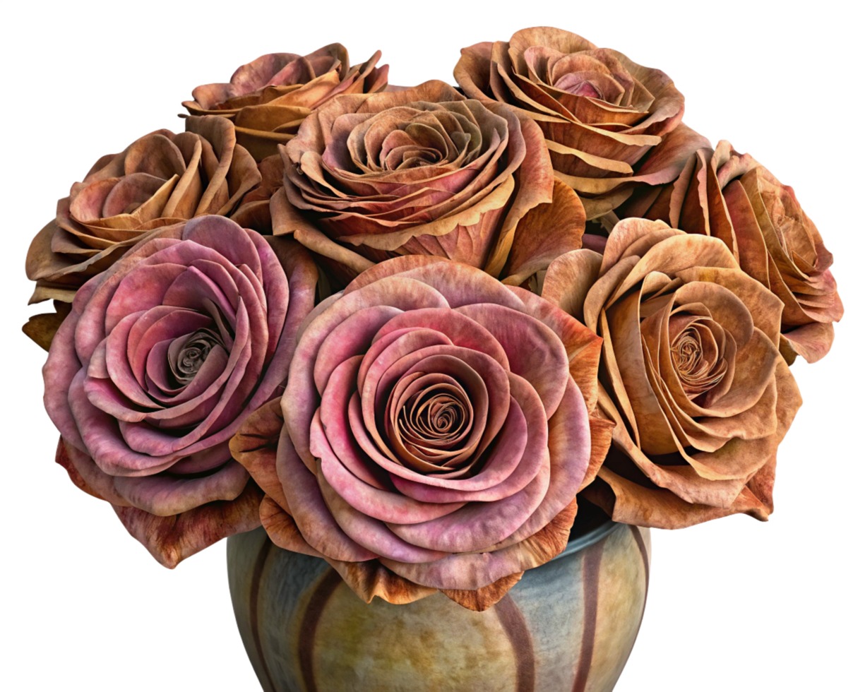 Aging Rose with Wilted Bloom png