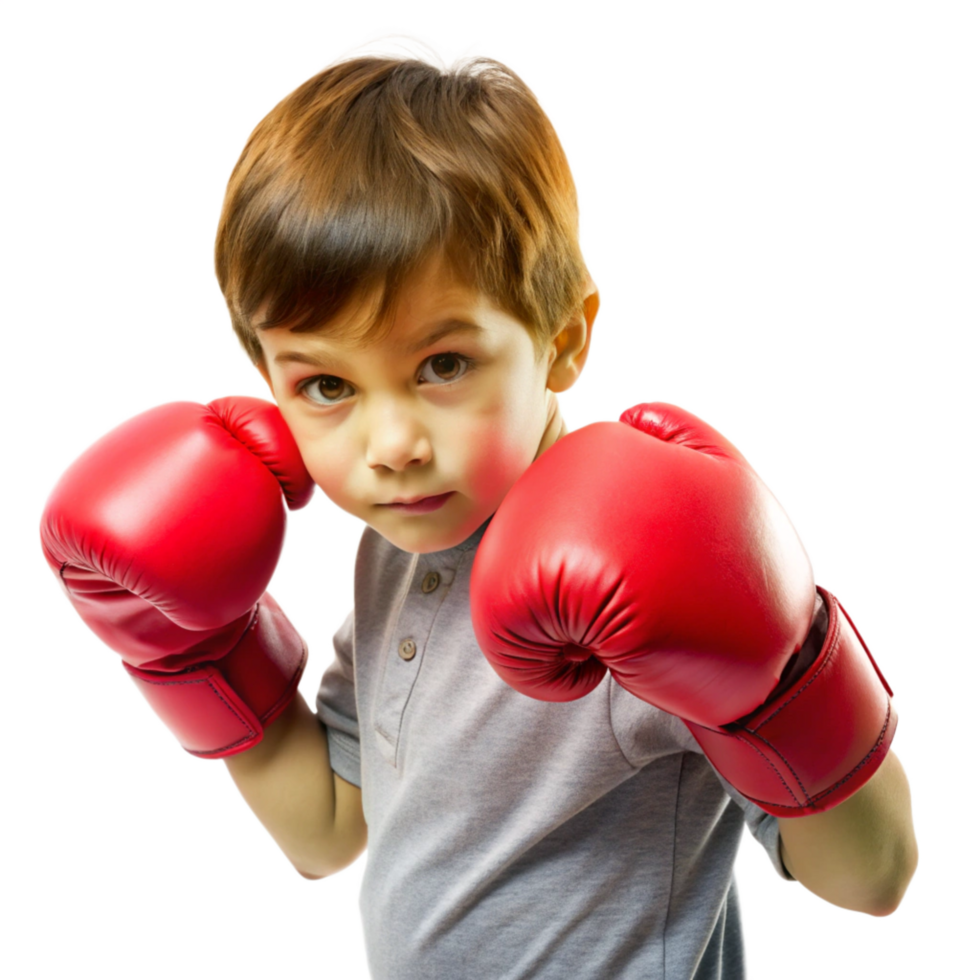 Boy Learning Boxing Moves in Gym png
