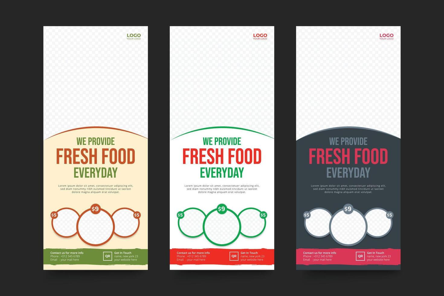 Fast food rollup template vector