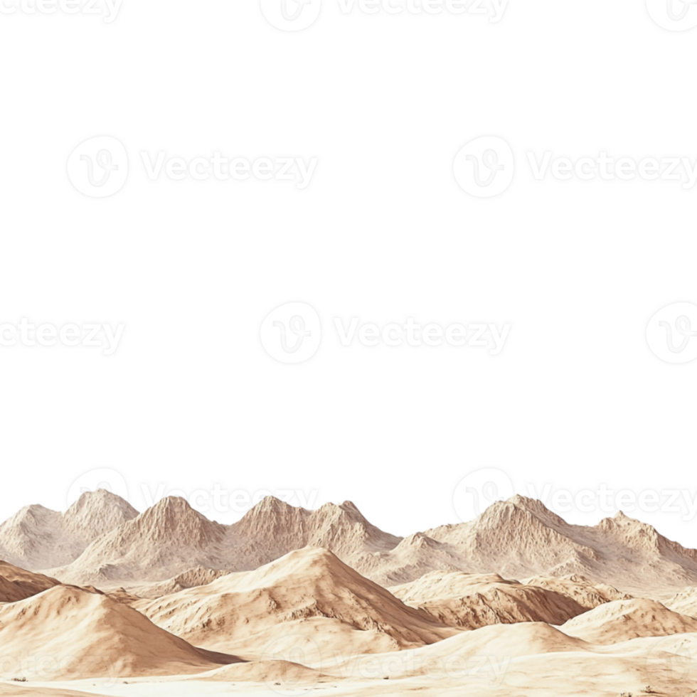 A desert landscape with mountains and sand png