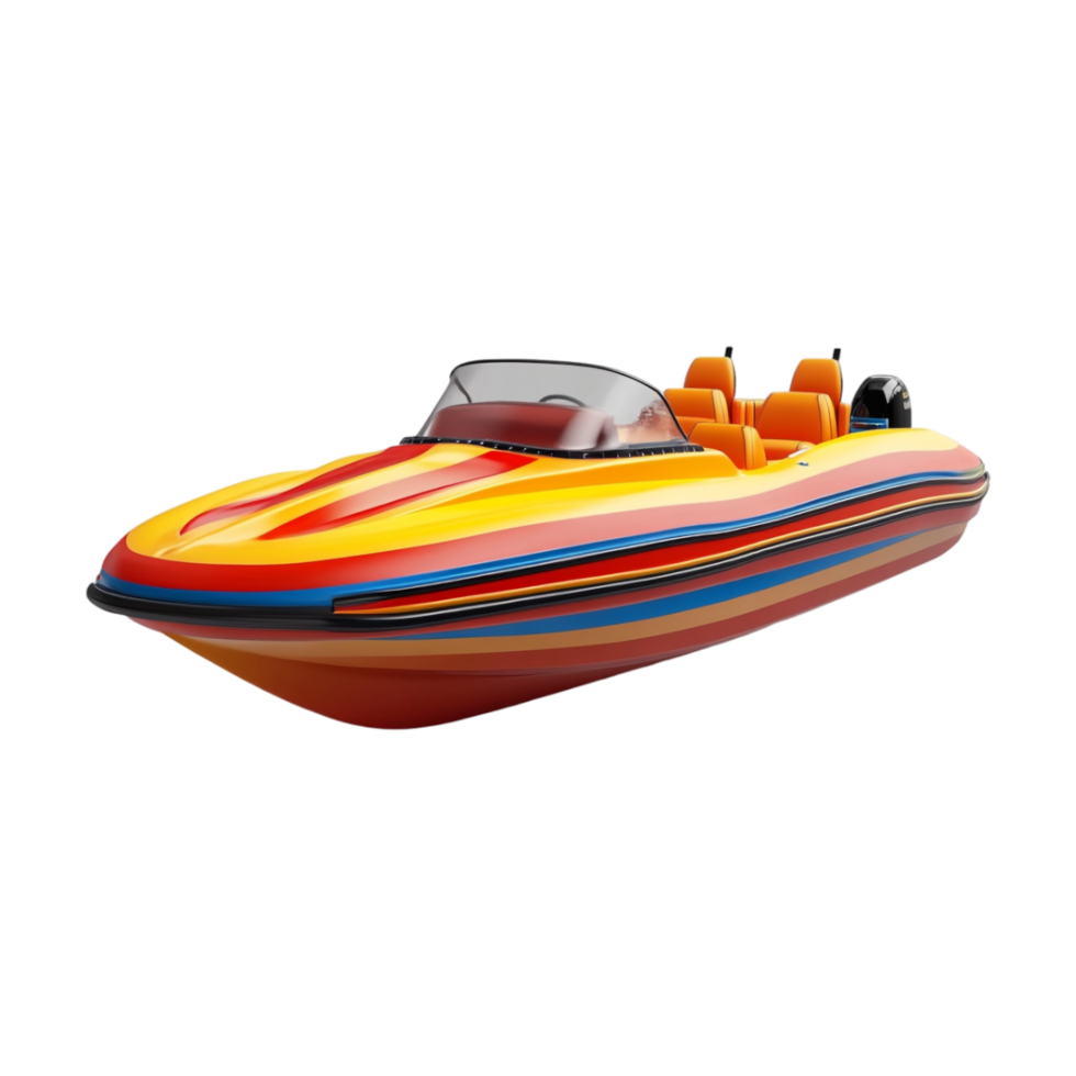 A boat with a colorful stripe on it png