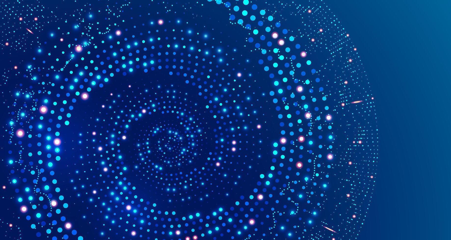 concept of digital transformation or big data, graphic of dotted circle with futuristic element vector