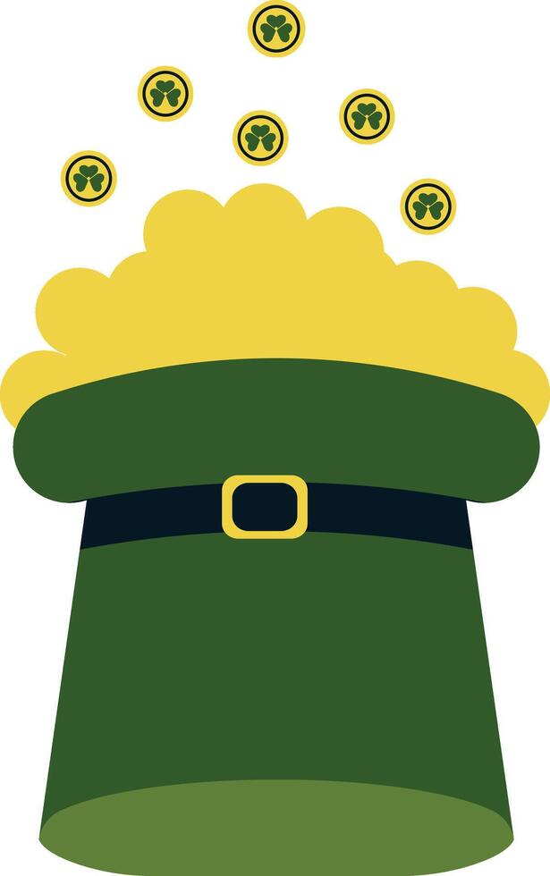 Leprechaun hat with coins vector